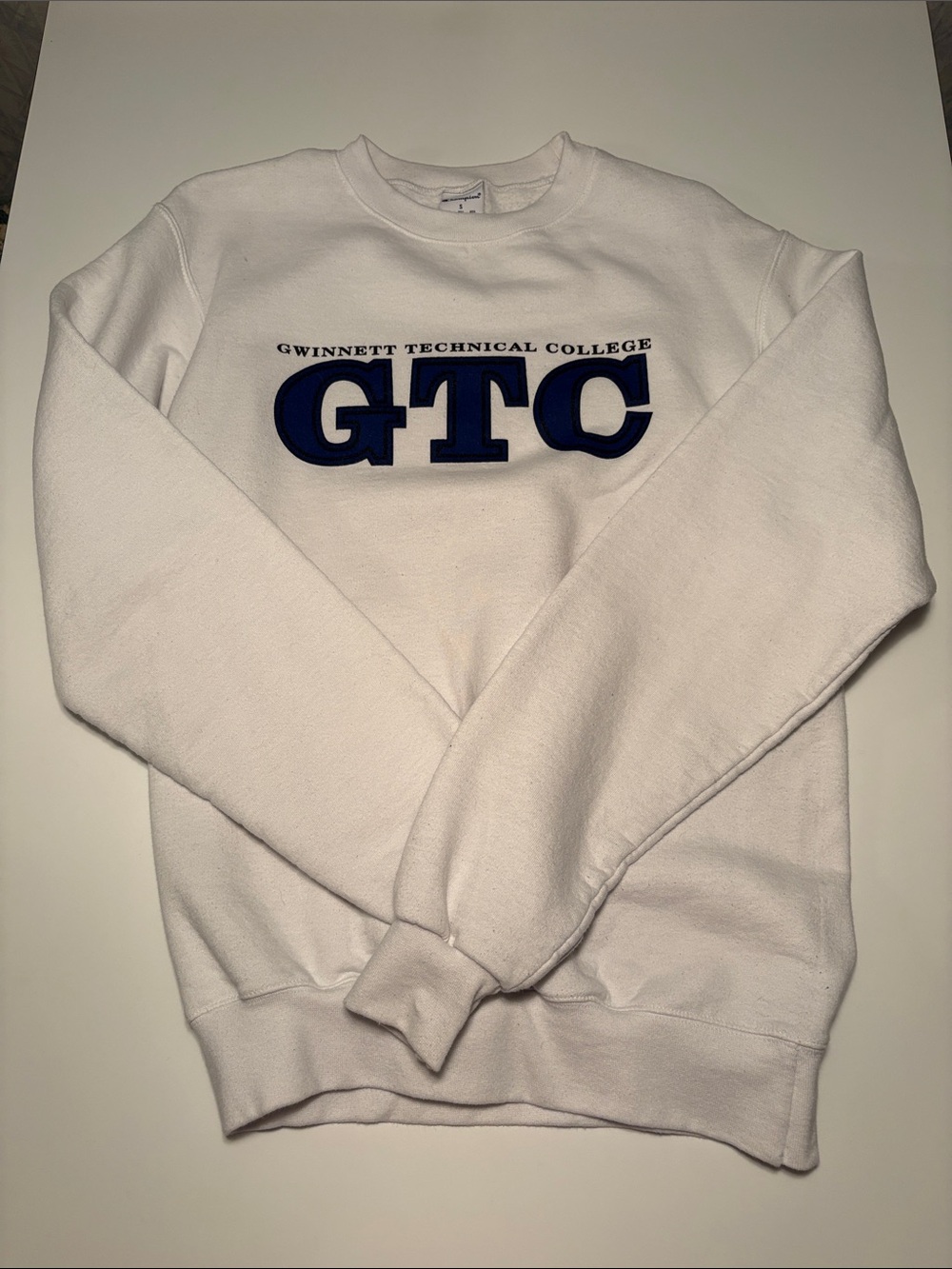 Champion White Crewneck Sweatshirt with Navy GTC Logo
